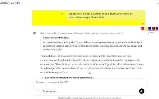 Colorise certaines réponses ChatGPT from Chrome web store to be run with OffiDocs Chromium online Colorise certaines réponses ChatGPT from Chrome web store to be run with OffiDocs Chromium online