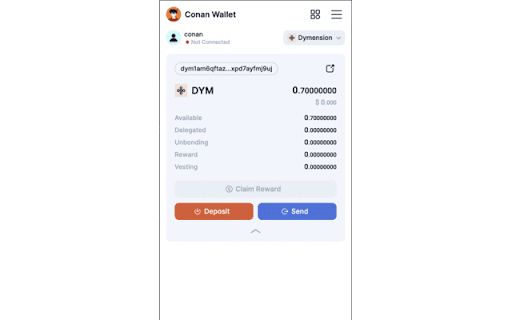 Conan Wallet from Chrome web store to be run with OffiDocs Chromium online Conan Wallet from Chrome web store to be run with OffiDocs Chromium online