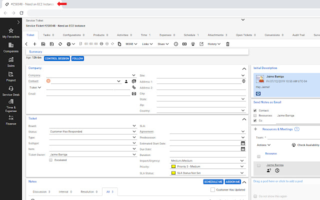 ConnectWise Service Ticket Tab Updater from Chrome web store to be run with OffiDocs Chromium online ConnectWise Service Ticket Tab Updater from Chrome web store to be run with OffiDocs Chromium online