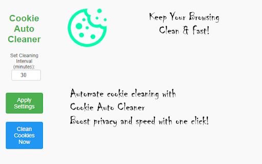 Cookie Auto Cleaner from Chrome web store to be run with OffiDocs Chromium online Cookie Auto Cleaner from Chrome web store to be run with OffiDocs Chromium online