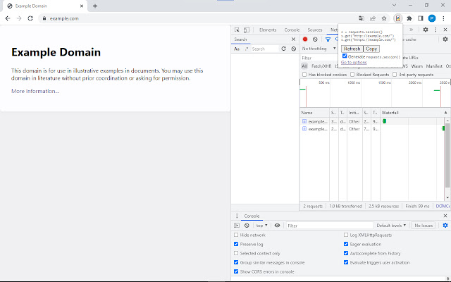 Copy as Python Requests from Chrome web store to be run with OffiDocs Chromium online Copy as Python Requests from Chrome web store to be run with OffiDocs Chromium online
