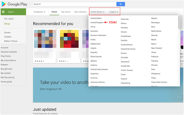 Country Switcher for Google Play from Chrome web store to be run with OffiDocs Chromium online Country Switcher for Google Play from Chrome web store to be run with OffiDocs Chromium online