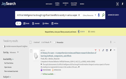 Creighton JaySearch from Chrome web store to be run with OffiDocs Chromium online Creighton JaySearch from Chrome web store to be run with OffiDocs Chromium online