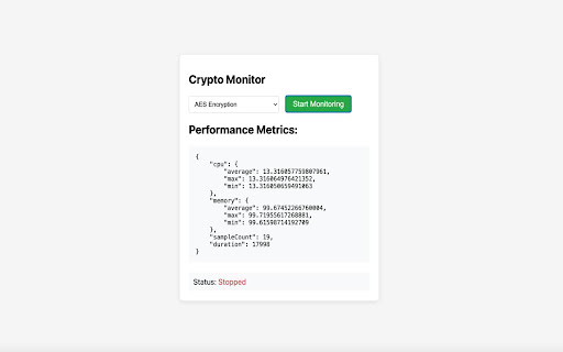 Cryptographic Performance Analysis Tool from Chrome web store to be run with OffiDocs Chromium online Cryptographic Performance Analysis Tool from Chrome web store to be run with OffiDocs Chromium online