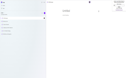 Custom Microsoft Loop Sidebar Width from Chrome web store to be run with OffiDocs Chromium online Custom Microsoft Loop Sidebar Width from Chrome web store to be run with OffiDocs Chromium online