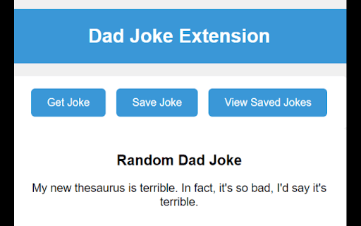Dad Joke Generator from Chrome web store to be run with OffiDocs Chromium online Dad Joke Generator from Chrome web store to be run with OffiDocs Chromium online