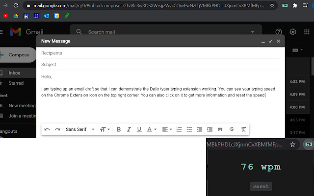 Daily Typer from Chrome web store to be run with OffiDocs Chromium online Daily Typer from Chrome web store to be run with OffiDocs Chromium online