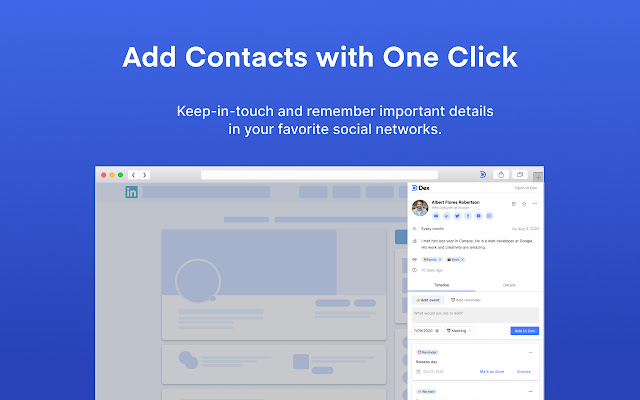 Dex for Chrome Personal CRM and Rolodex from Chrome web store to be run with OffiDocs Chromium online Dex for Chrome Personal CRM and Rolodex from Chrome web store to be run with OffiDocs Chromium online