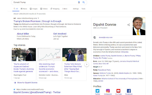 Dipshit Donnie from Chrome web store to be run with OffiDocs Chromium online Dipshit Donnie from Chrome web store to be run with OffiDocs Chromium online
