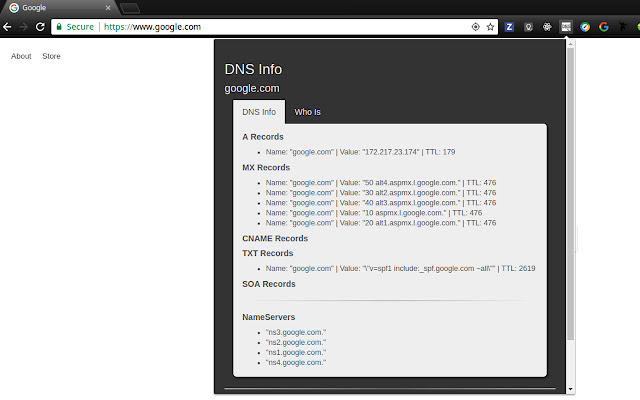 DNS INFO from Chrome web store to be run with OffiDocs Chromium online DNS INFO from Chrome web store to be run with OffiDocs Chromium online