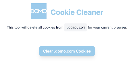 Domo Cookie Cleaner from Chrome web store to be run with OffiDocs Chromium online Domo Cookie Cleaner from Chrome web store to be run with OffiDocs Chromium online