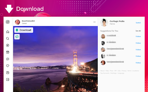 Downloader for Instagram Promaster from Chrome web store to be run with OffiDocs Chromium online Downloader for Instagram Promaster from Chrome web store to be run with OffiDocs Chromium online