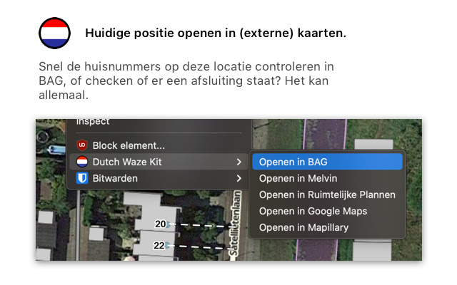 Dutch Waze Kit from Chrome web store to be run with OffiDocs Chromium online Dutch Waze Kit from Chrome web store to be run with OffiDocs Chromium online