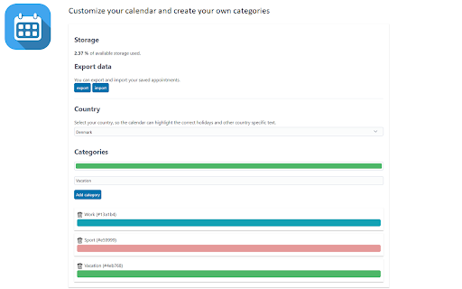 EasyCal from Chrome web store to be run with OffiDocs Chromium online EasyCal from Chrome web store to be run with OffiDocs Chromium online