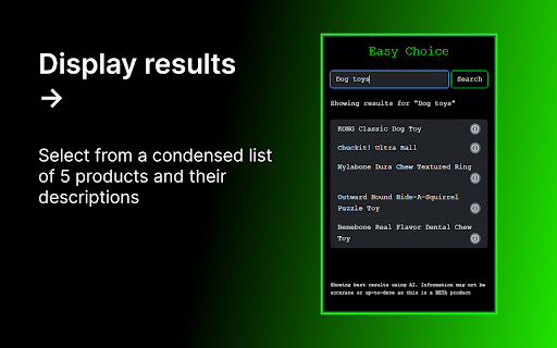 Easy Choice from Chrome web store to be run with OffiDocs Chromium online Easy Choice from Chrome web store to be run with OffiDocs Chromium online