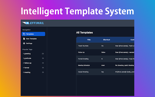 Effimail:AI Enhanced Email TemplatesSmart Replies from Chrome web store to be run with OffiDocs Chromium online Effimail:AI Enhanced Email TemplatesSmart Replies from Chrome web store to be run with OffiDocs Chromium online
