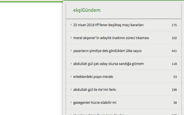 Ekşimik from Chrome web store to be run with OffiDocs Chromium online Ekşimik from Chrome web store to be run with OffiDocs Chromium online