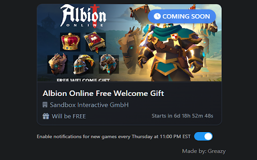 Epic Games Loot Ping (EGLP) from Chrome web store to be run with OffiDocs Chromium online Epic Games Loot Ping (EGLP) from Chrome web store to be run with OffiDocs Chromium online