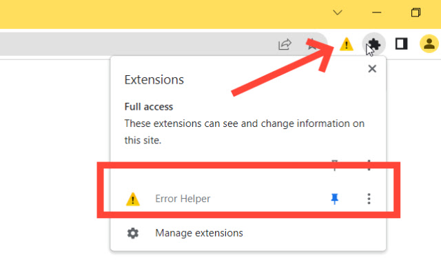 Error Helper from Chrome web store to be run with OffiDocs Chromium online Error Helper from Chrome web store to be run with OffiDocs Chromium online