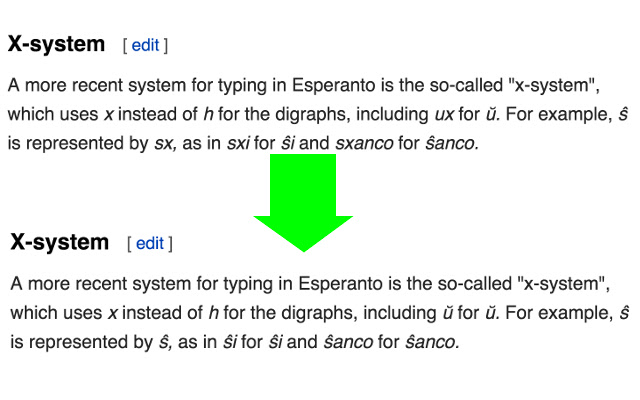 Esperanto x system to Unicode from Chrome web store to be run with OffiDocs Chromium online Esperanto x system to Unicode from Chrome web store to be run with OffiDocs Chromium online