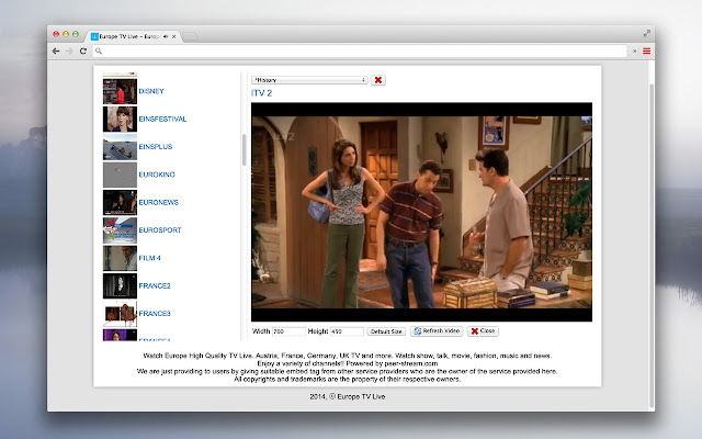 Europe TV Live from Chrome web store to be run with OffiDocs Chromium online Europe TV Live from Chrome web store to be run with OffiDocs Chromium online