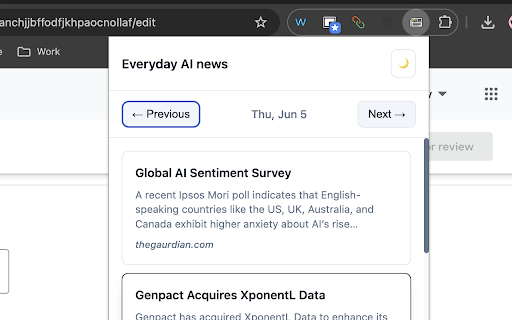 Everyday AI news from Chrome web store to be run with OffiDocs Chromium online Everyday AI news from Chrome web store to be run with OffiDocs Chromium online