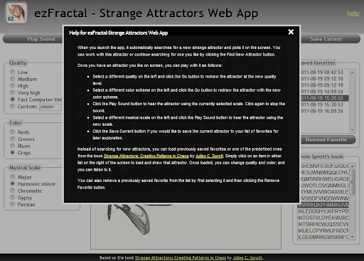 ezFractal Strange Attractors App from Chrome web store to be run with OffiDocs Chromium online ezFractal Strange Attractors App from Chrome web store to be run with OffiDocs Chromium online