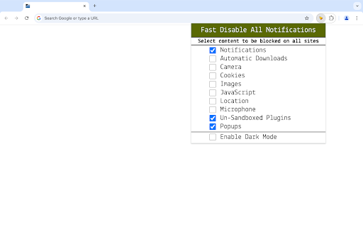 Fast Disable All Notifications F.D.N. from Chrome web store to be run with OffiDocs Chromium online Fast Disable All Notifications F.D.N. from Chrome web store to be run with OffiDocs Chromium online
