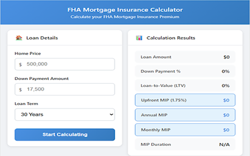FHA MIP Calculator from Chrome web store to be run with OffiDocs Chromium online FHA MIP Calculator from Chrome web store to be run with OffiDocs Chromium online