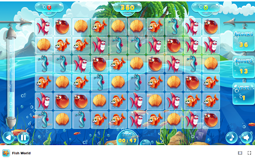 Fish World Game Dive into a Vibrant Underwater Match 3 Adventure! from Chrome web store to be run with OffiDocs Chromium online Fish World Game Dive into a Vibrant Underwater Match 3 Adventure! from Chrome web store to be run with OffiDocs Chromium online