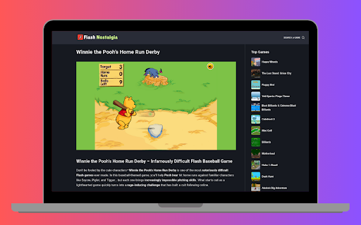 Flash Games Nostalgia from Chrome web store to be run with OffiDocs Chromium online Flash Games Nostalgia from Chrome web store to be run with OffiDocs Chromium online