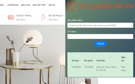 Flexdecor VN from Chrome web store to be run with OffiDocs Chromium online Flexdecor VN from Chrome web store to be run with OffiDocs Chromium online