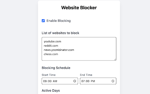 Focus Blocker from Chrome web store to be run with OffiDocs Chromium online Focus Blocker from Chrome web store to be run with OffiDocs Chromium online