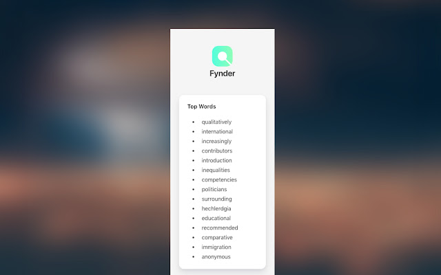 Fynder from Chrome web store to be run with OffiDocs Chromium online Fynder from Chrome web store to be run with OffiDocs Chromium online