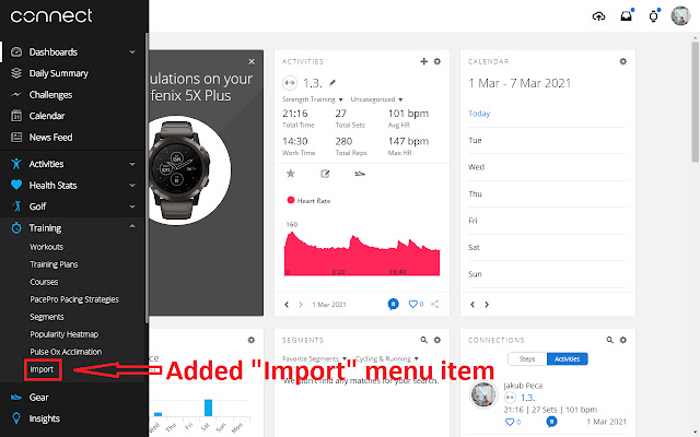 Garmin Connect training share from Chrome web store to be run with OffiDocs Chromium online Garmin Connect training share from Chrome web store to be run with OffiDocs Chromium online