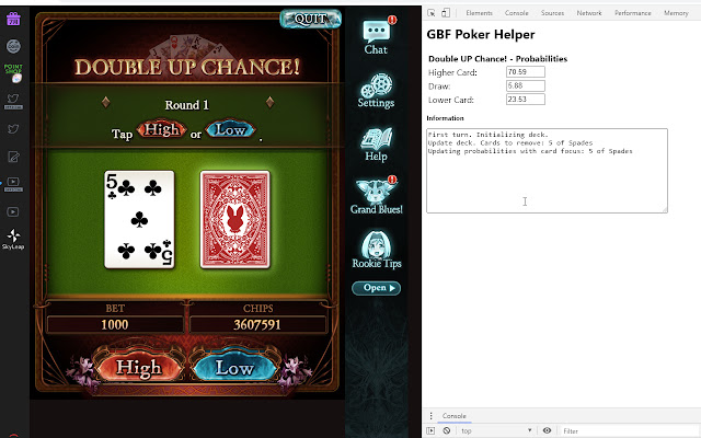 GBF Poker Helper from Chrome web store to be run with OffiDocs Chromium online GBF Poker Helper from Chrome web store to be run with OffiDocs Chromium online