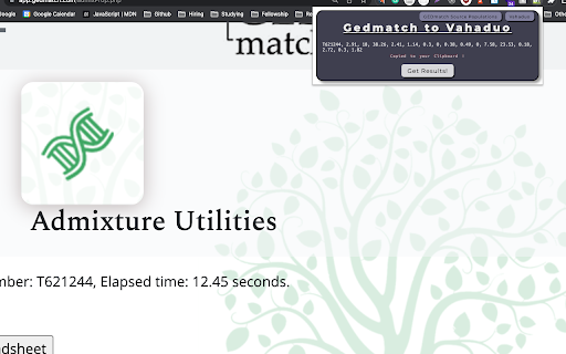 GEDmatch to Vahaduo from Chrome web store to be run with OffiDocs Chromium online GEDmatch to Vahaduo from Chrome web store to be run with OffiDocs Chromium online