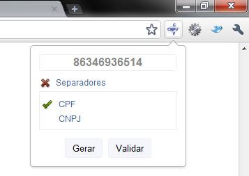Gerador e Validador de CPF/CNPJ from Chrome web store to be run with OffiDocs Chromium online Gerador e Validador de CPF/CNPJ from Chrome web store to be run with OffiDocs Chromium online