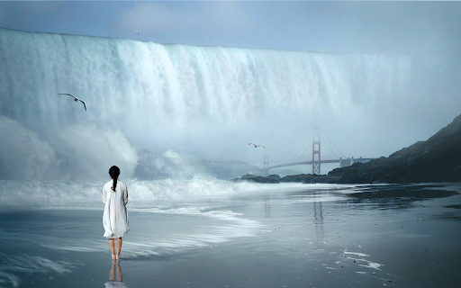 Girl looking at ocean waves from Chrome web store to be run with OffiDocs Chromium online Girl looking at ocean waves from Chrome web store to be run with OffiDocs Chromium online
