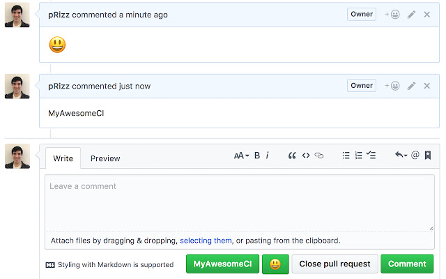 GitHub One Click Comment from Chrome web store to be run with OffiDocs Chromium online GitHub One Click Comment from Chrome web store to be run with OffiDocs Chromium online