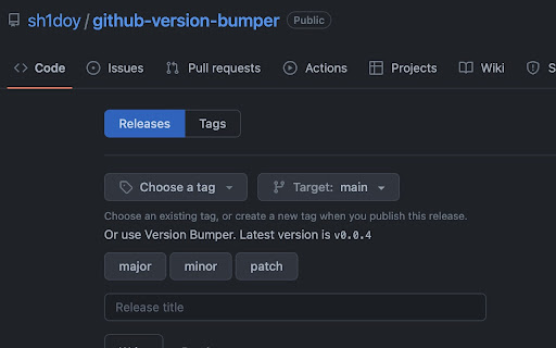 GitHub Release Tag Version Bumper from Chrome web store to be run with OffiDocs Chromium online GitHub Release Tag Version Bumper from Chrome web store to be run with OffiDocs Chromium online