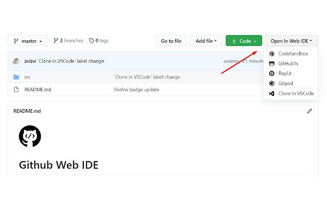 GitHub Web IDE from Chrome web store to be run with OffiDocs Chromium online GitHub Web IDE from Chrome web store to be run with OffiDocs Chromium online