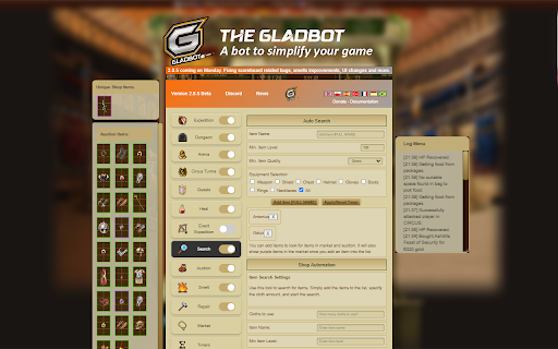 Gladiatus Bot Gladbot from Chrome web store to be run with OffiDocs Chromium online Gladiatus Bot Gladbot from Chrome web store to be run with OffiDocs Chromium online