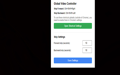 Global Skip/Rewind Hotkey from Chrome web store to be run with OffiDocs Chromium online Global Skip/Rewind Hotkey from Chrome web store to be run with OffiDocs Chromium online