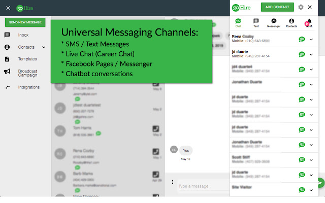 GoHire Text Recruiting Extension from Chrome web store to be run with OffiDocs Chromium online GoHire Text Recruiting Extension from Chrome web store to be run with OffiDocs Chromium online