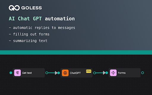 GoLess: Browser Automation and Web Scraping from Chrome web store to be run with OffiDocs Chromium online GoLess: Browser Automation and Web Scraping from Chrome web store to be run with OffiDocs Chromium online