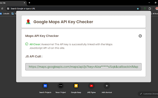 Google maps api key checker from Chrome web store to be run with OffiDocs Chromium online Google maps api key checker from Chrome web store to be run with OffiDocs Chromium online