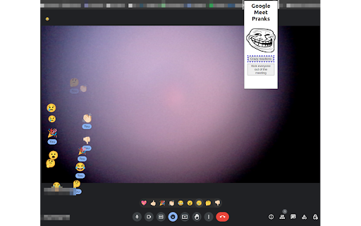 Google Meet Pranks from Chrome web store to be run with OffiDocs Chromium online Google Meet Pranks from Chrome web store to be run with OffiDocs Chromium online