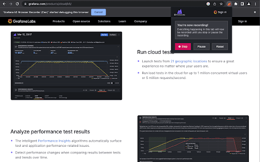 Grafana k6 Browser Recorder from Chrome web store to be run with OffiDocs Chromium online Grafana k6 Browser Recorder from Chrome web store to be run with OffiDocs Chromium online