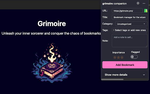grimoire companion from Chrome web store to be run with OffiDocs Chromium online grimoire companion from Chrome web store to be run with OffiDocs Chromium online
